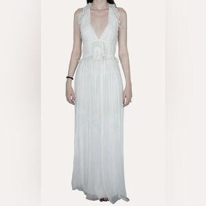 Early 2000s John Galliano white silk dress